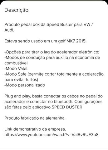 Speed buster pedal box Golf /audi - Foto 2