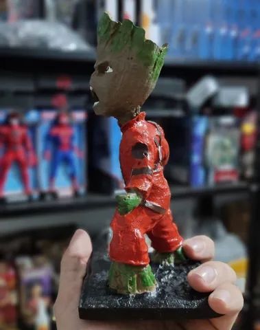 Pequeno Baby Groot Guardiões da Galaxia Boneco em Resina - Foto 4