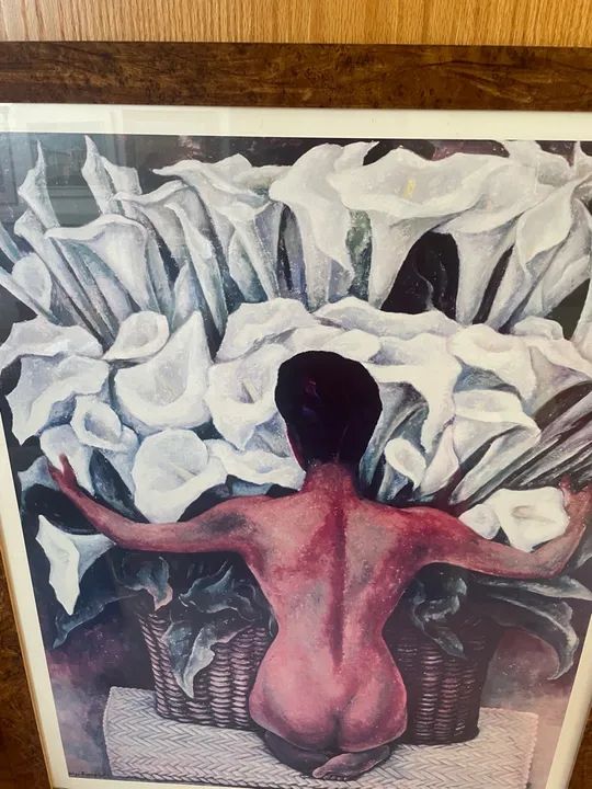 Quadro pintura com Mulher e Flores - Foto 4