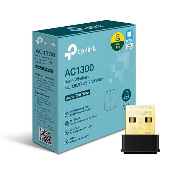 Adaptador Nano Usb Tp-link Archer T3u Ac1300 Mu-mimo Loja Coimbra Computadores Entregamos