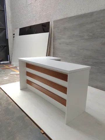 mesa para escritorio em L canelado  - Foto 4