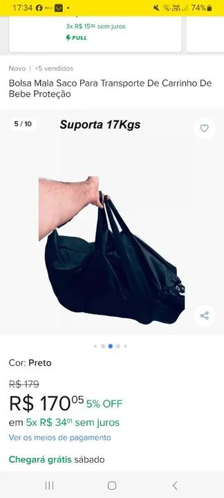 CAPA DE TRANSPORTE DE CARRINHO - Foto 2