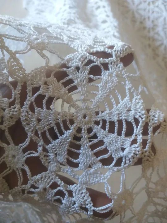 Toalha de mesa de Crochê branca - Foto 3