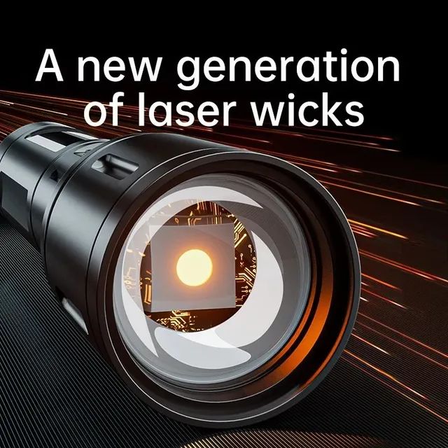 Lanterna Led laser 500 +metros, alumínio, mais Led cob lateral usb  - Foto 4