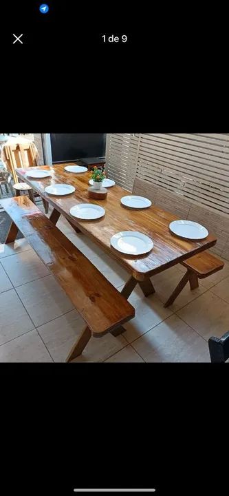 Mesa nova rústica para área gourmet  - Foto 2
