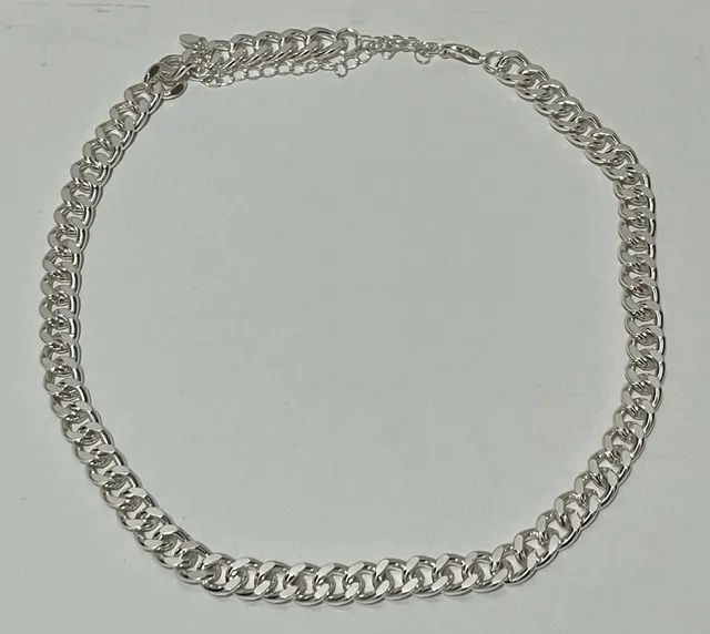 Cordão Corrente de Aço Prateado - Foto 2