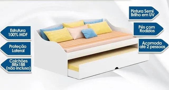 Cama com Auxiliar Solteiro 100%MDF r65 - Foto 2