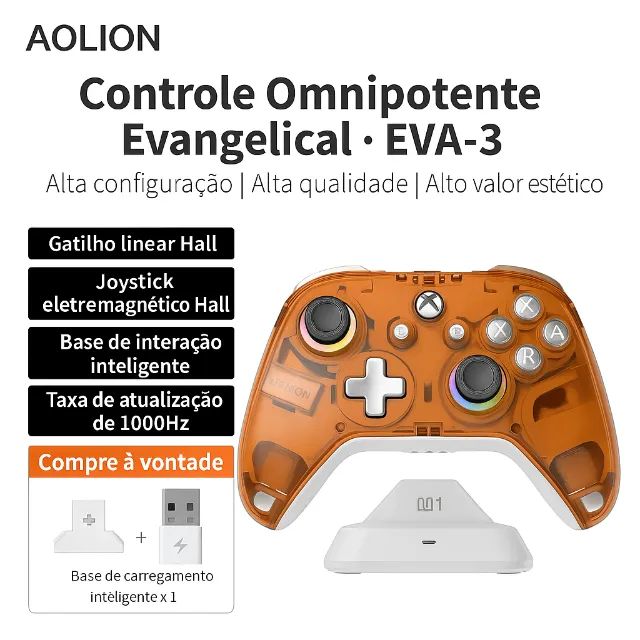 [New] Aolion Hall Effect RGB Wireless Controller with Dock AL-K10 Orange64313242519171120