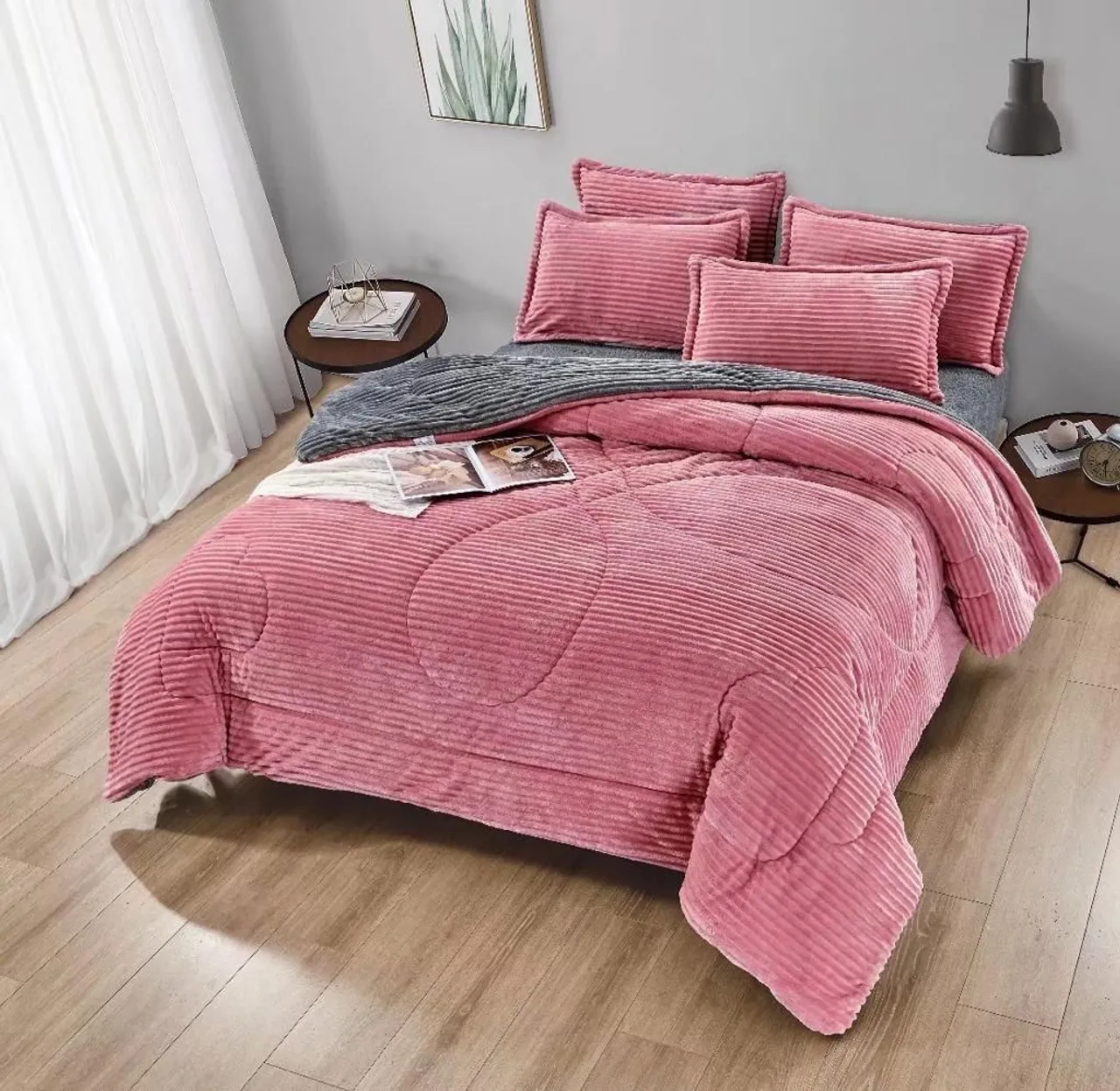 Jogo de Cama Rosa Confortável e Elegante