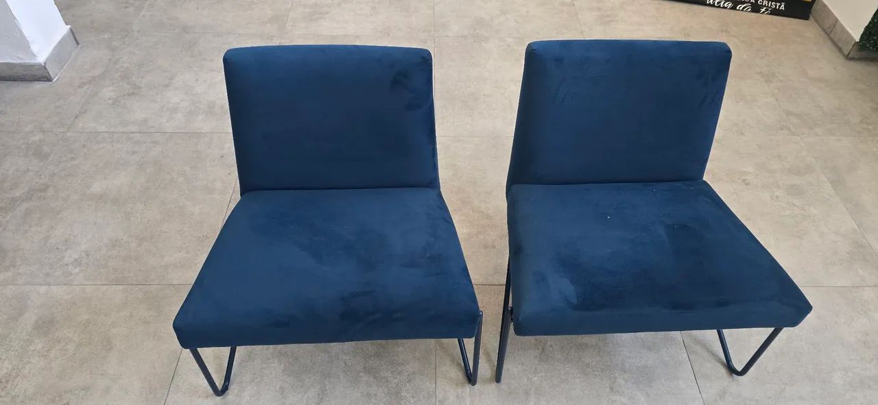 PAR POLTRONA LEANING AZUL TOK&STOK  - Foto 3