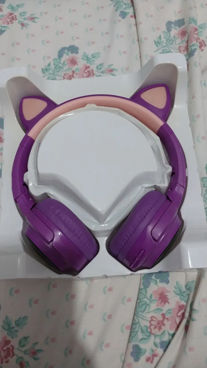 Headphone orelhas de gato - Roxo