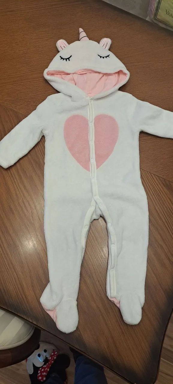 TORRO Macacão Peluciado Unicornio Bebê - 12/18 Meses - Foto 2