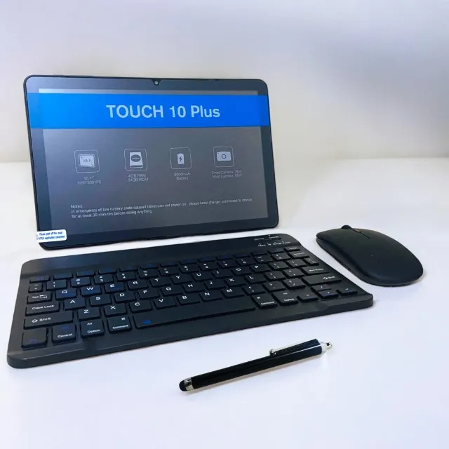 Tablet Pritom 10 p. 8GB RAM (4GB + 4GB), Caneta, Teclado, Mouse e Capa - Android 13