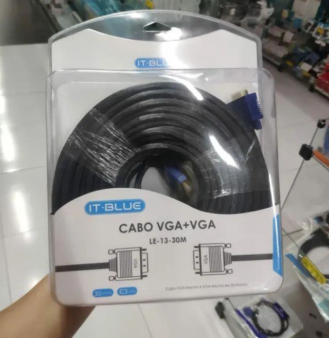 Cabo VGA VGA de 30 metros, (Entregamos e ac. cartões)