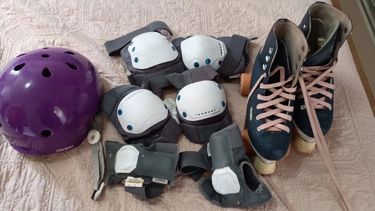 Patins n36 e Kit de proteção para patins e capacete - Foto 2