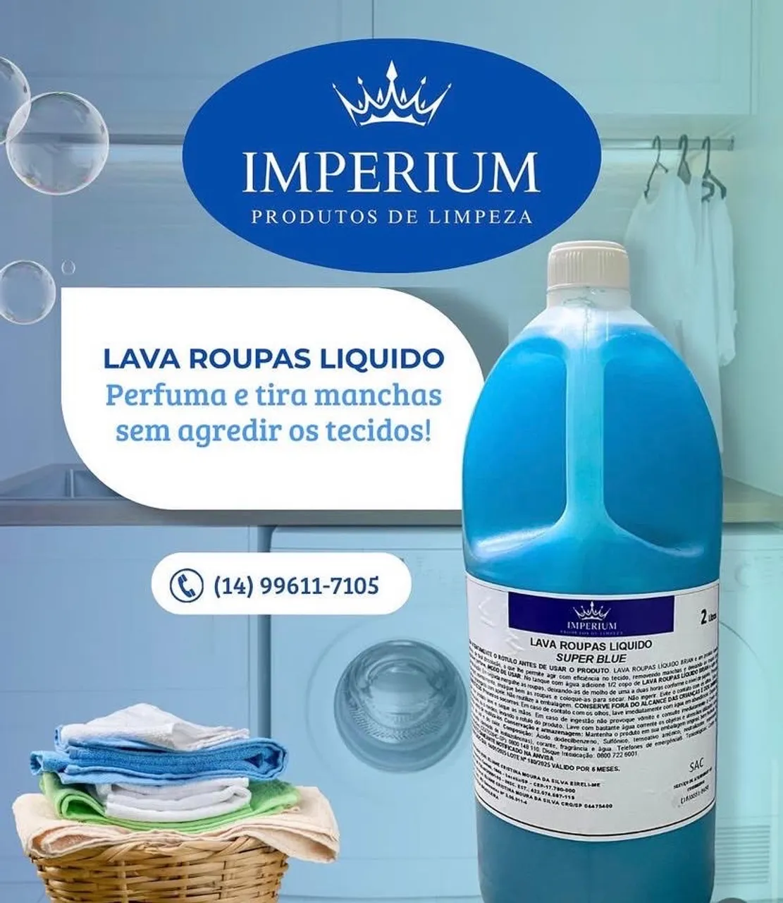 Lava Roupas Líquido Imperium Super Blue - 2 Litros