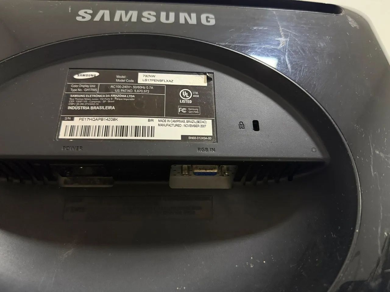 Monitor Samsung 17 ' polegadas, funcionando perfeitamente - Foto 3