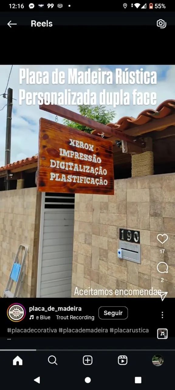 Placa de Madeira Rústica Personalizada Dupla Face
