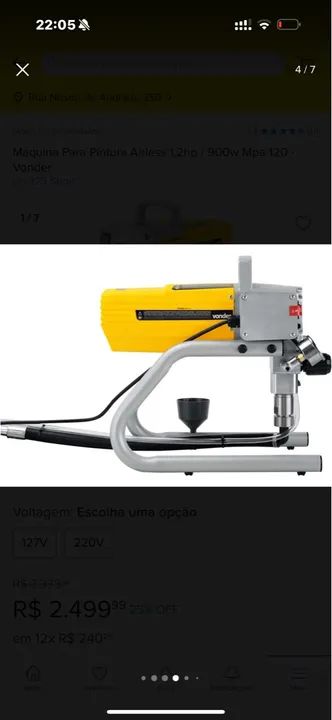 Pistola de Pintura Airless Vonder 1,2hp 900w 120L/min - Foto 2