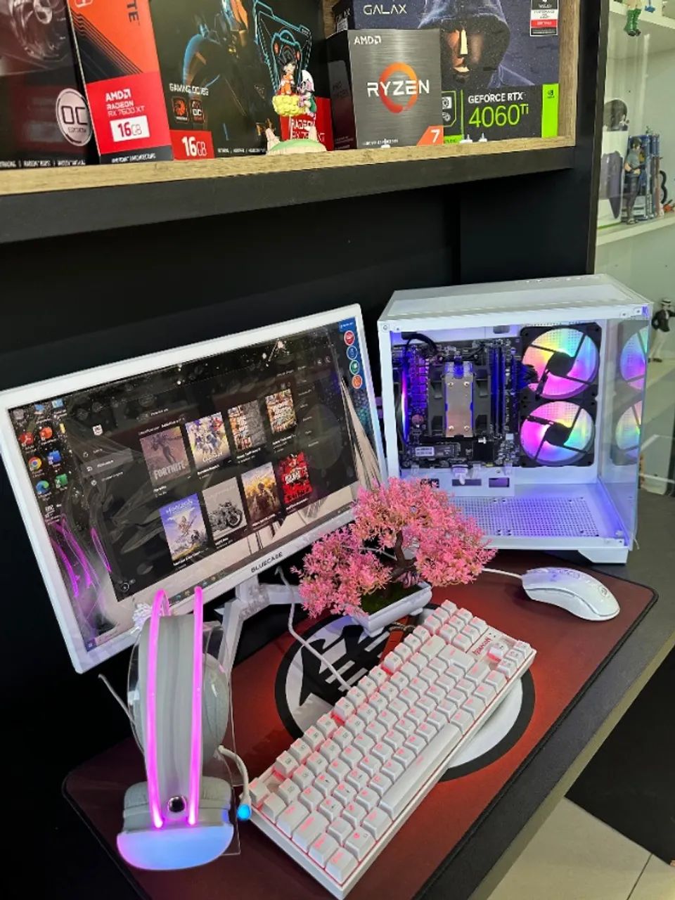 Pc Gamer Full BRanco Completo AMD Ryzen 5 16 de  RAM SSD 512 + NOTA FISCAL (Lojaswiki) - Foto 4