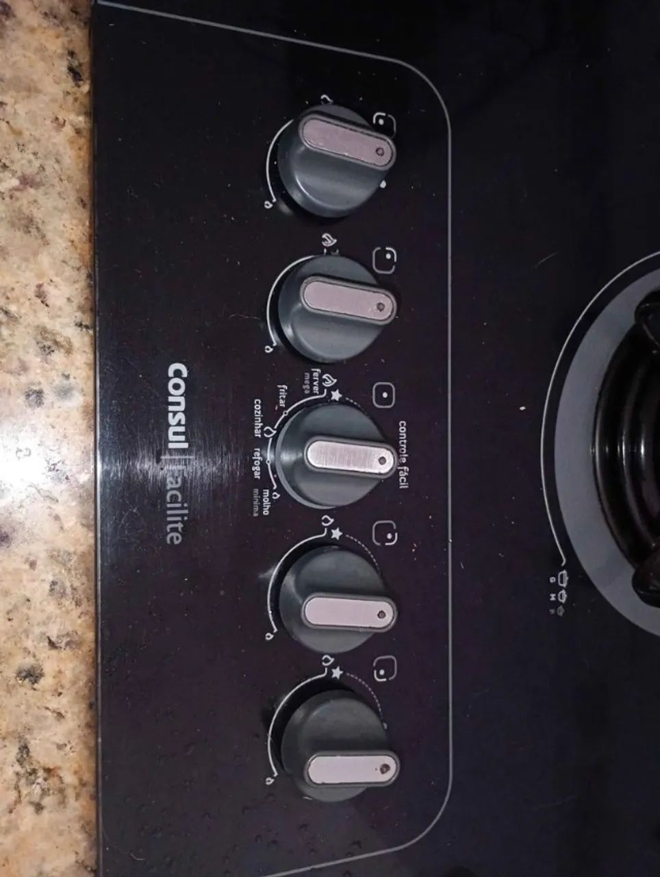 Cooktop c/ 5 bocas Consul em Aço / Vidro Preto 6 cm x 73 cm x 46 cm - Foto 2