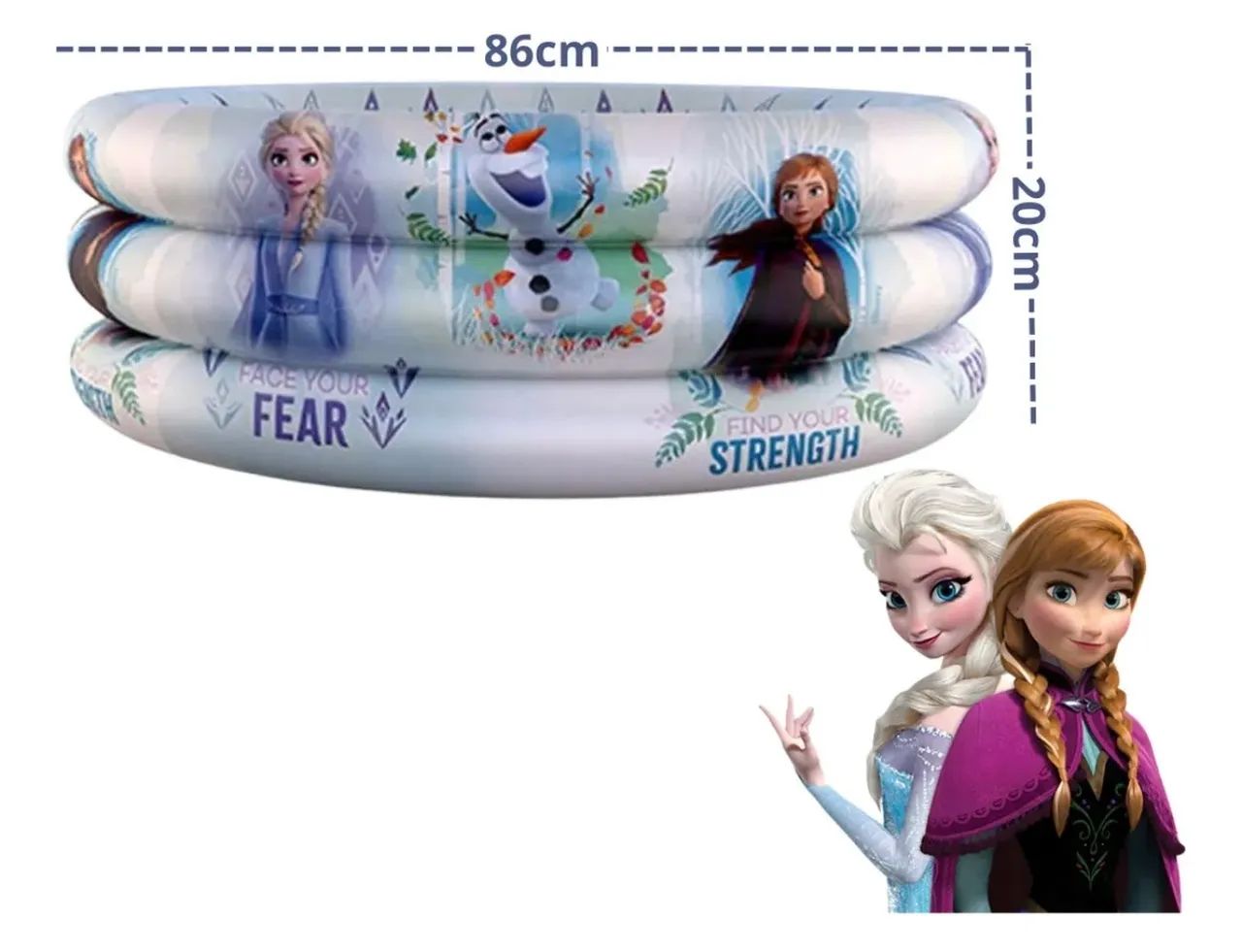 Piscina inflável Frozen 100 Litros 3 anéis - NOVA - Foto 3