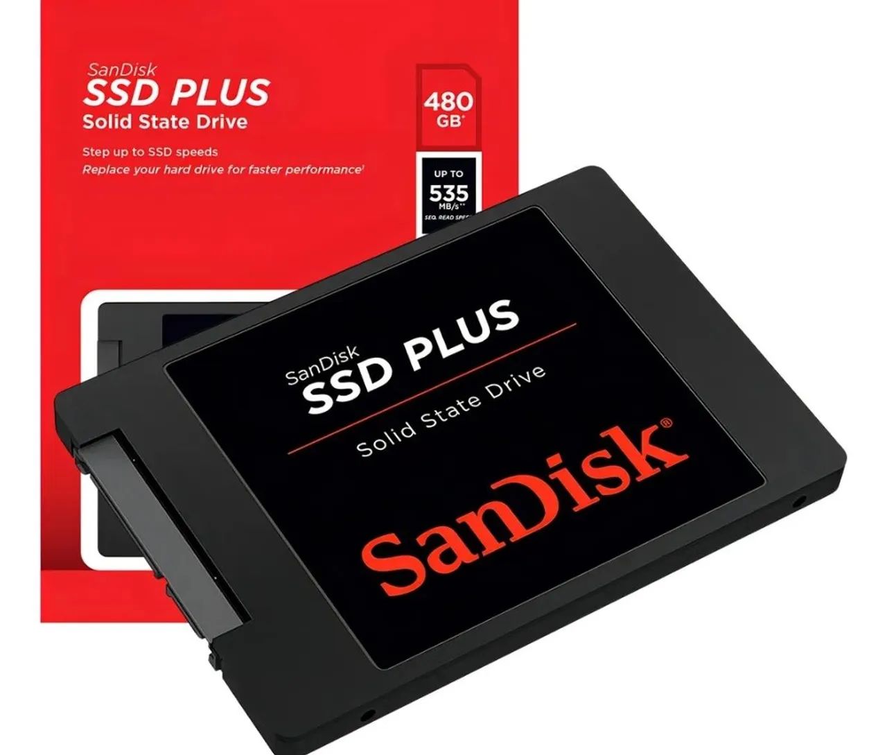 Ssd Sandisk Plus 480gb Sata3 Vel. Leitura 535mbs Preto - Novo - Foto 2