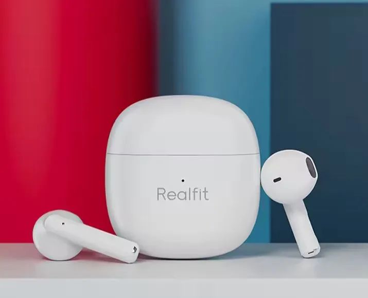 Fone Realfit F1 cores, preto, branco Bluetooth 5.3 sem fio - Foto 3