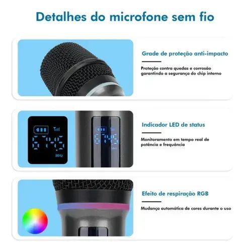 Kit com 2 Microfones sem Fio - Foto 5