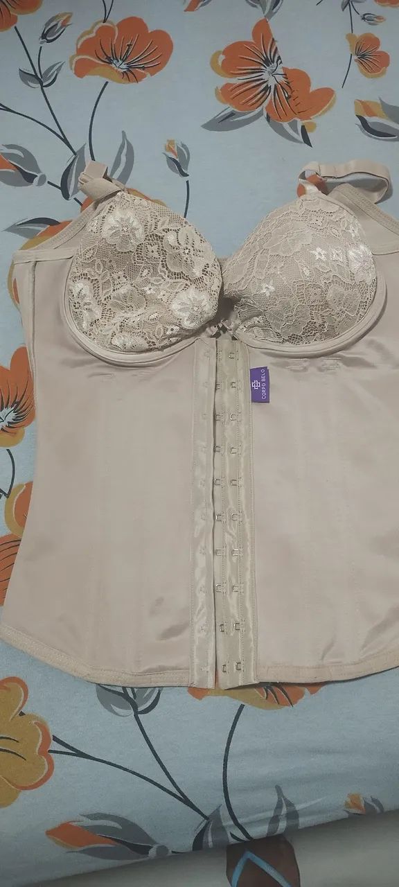 Corset modelador com bojo Tam G