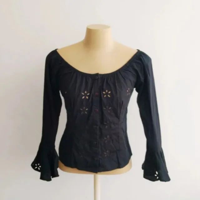 Blusa preta ciganinha - Foto 2