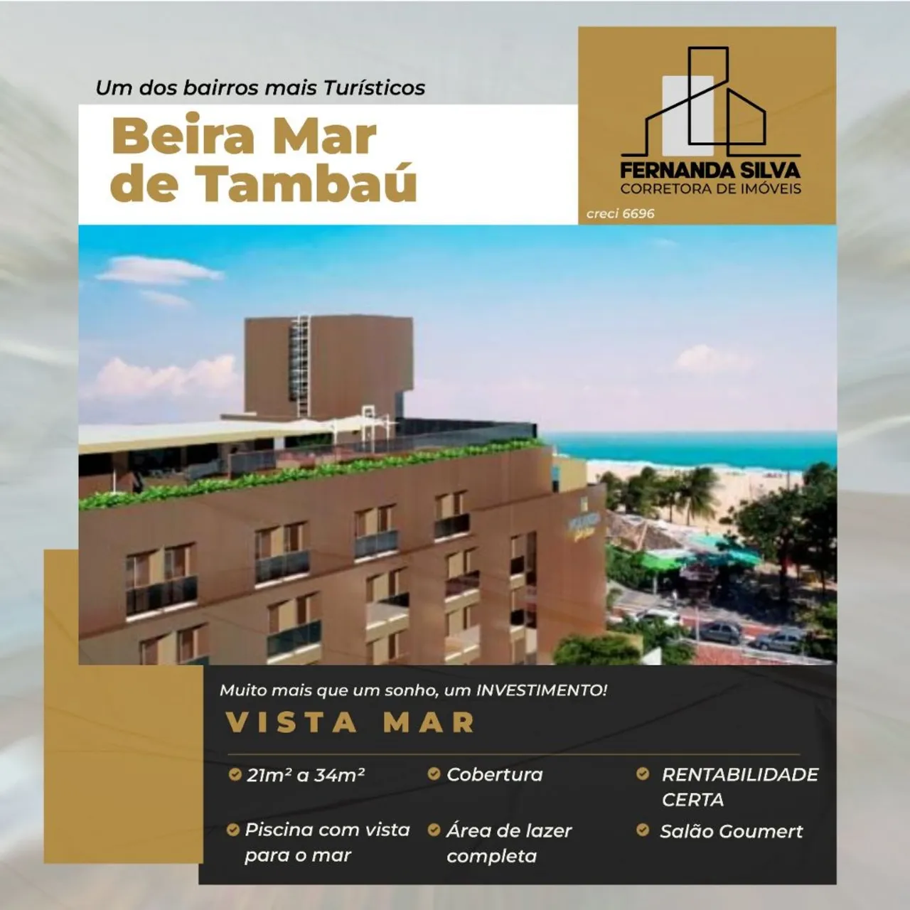 Flats Tambaú beira mar