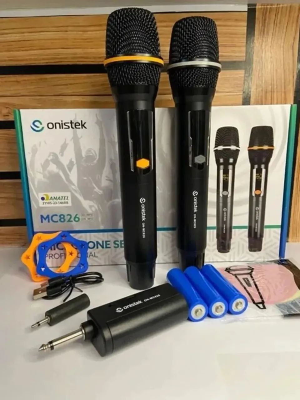 Microfone Sem Fio Duplo Profissional Onistek MC826 Recarregável