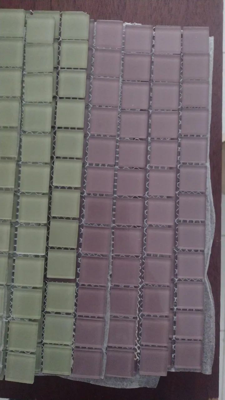 Pastilhas de Vidro para Revestimento - Verde e Rosa