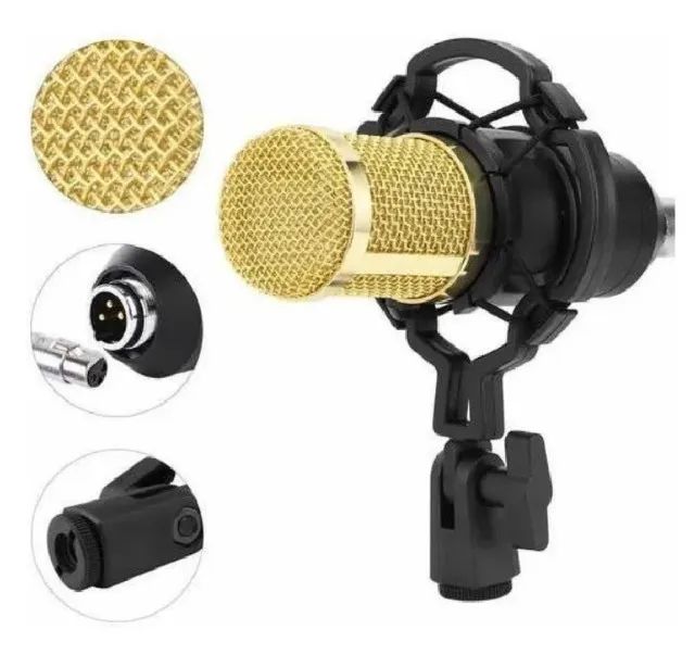 Kit Microfone Studio Gravação BM-800 + Pop Filter + Aranha + Braço Articulado - Foto 3
