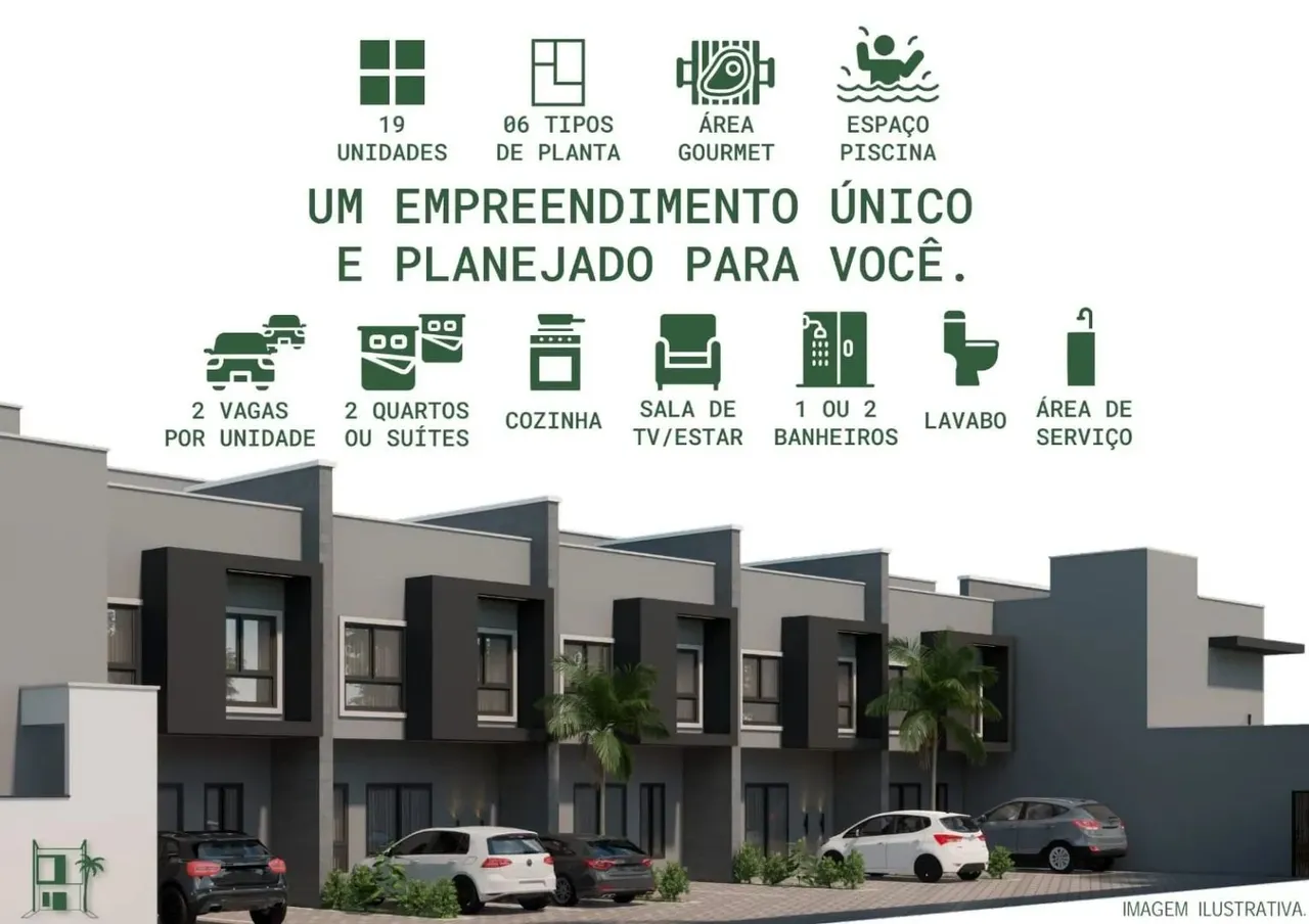 Cond. de Sobrados com 2 suites.