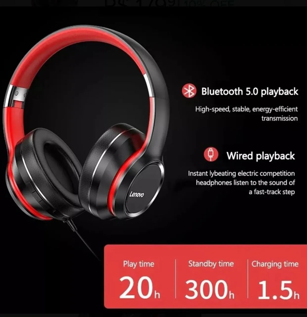 Headphone Bluetooth Lenovo HD200 - Foto 3