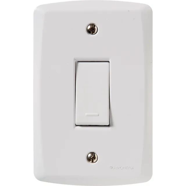Conjunto 4x2 com 1 Interruptor Simples 10 A Tramontina Lux2 Branco