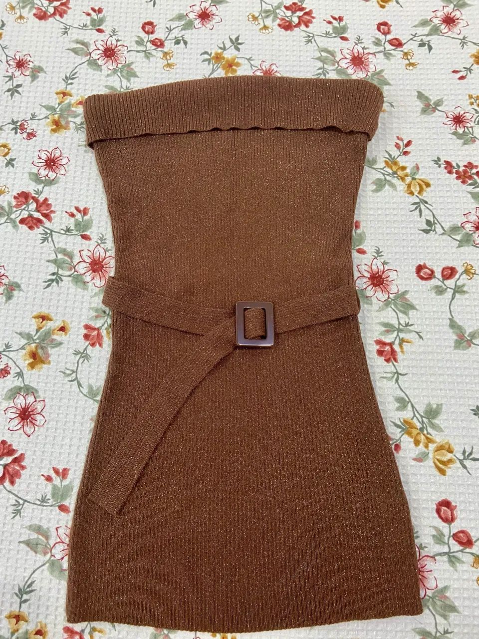 Blusa tricô Bebe Marrom com brilho 