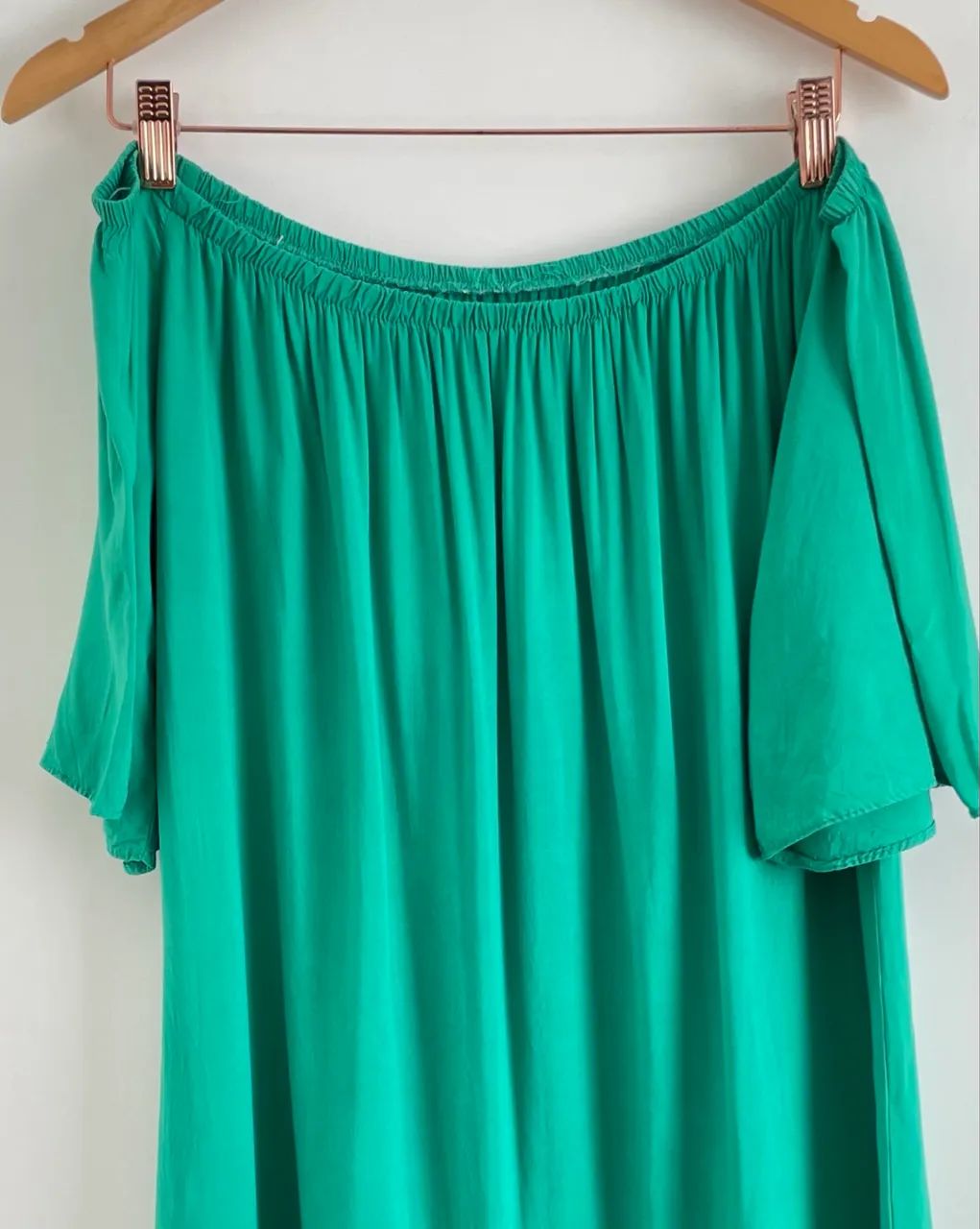 Vestido saída de praia M / G verde ombro a ombro  - Foto 2