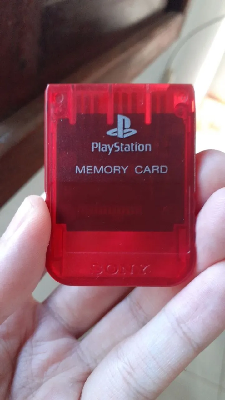 memory card ps1 original translucido vermelho cereja SCPH-1020, faço envio OLX