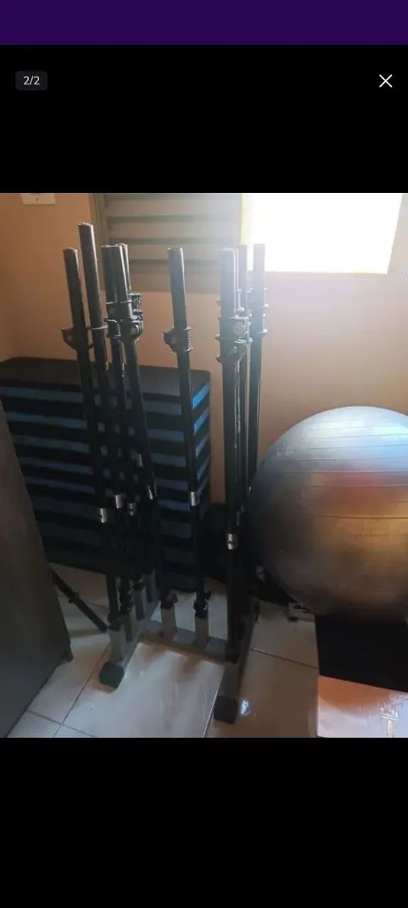 Suporte de barras e acessórios de academia