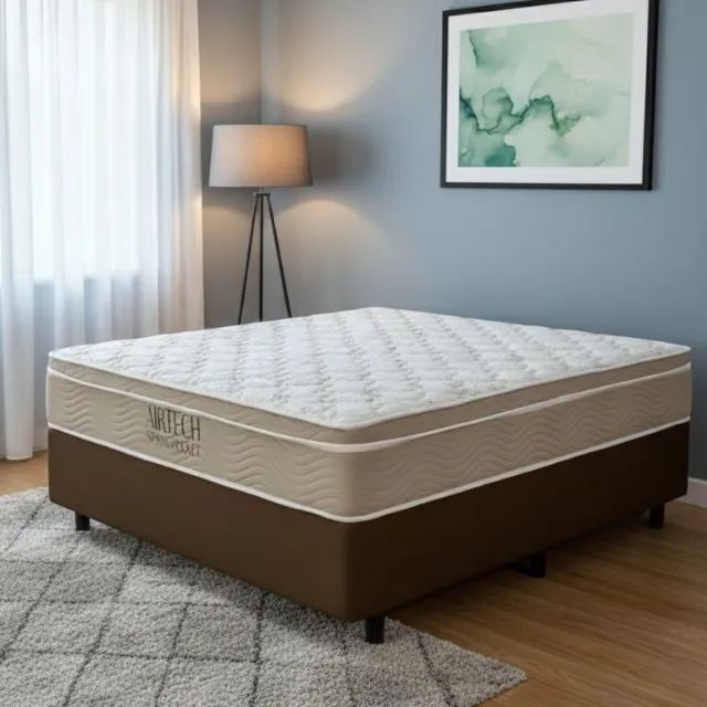 Colchão Casal Airtech + Base Box Simples - Produto Novo!  Pronta Entrega!  