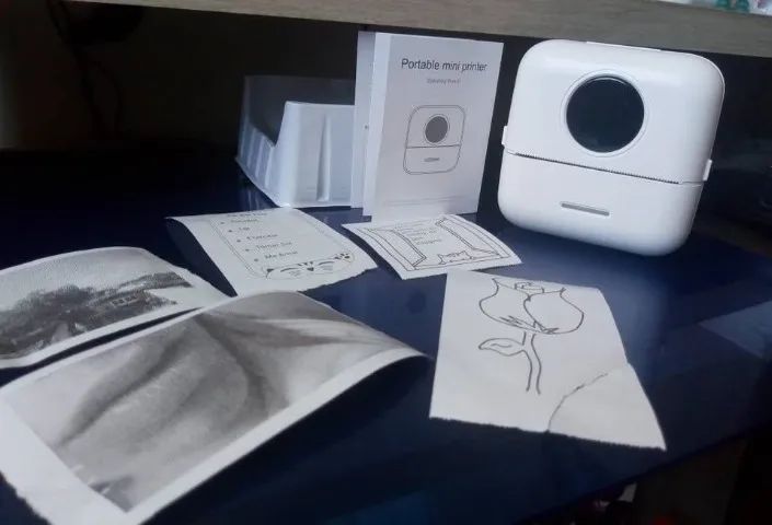 Mini Impressora Bluetooth-Aplicativo/Etiquetas-Notas Térmicas-Impressora Fotográfica+Rolo 