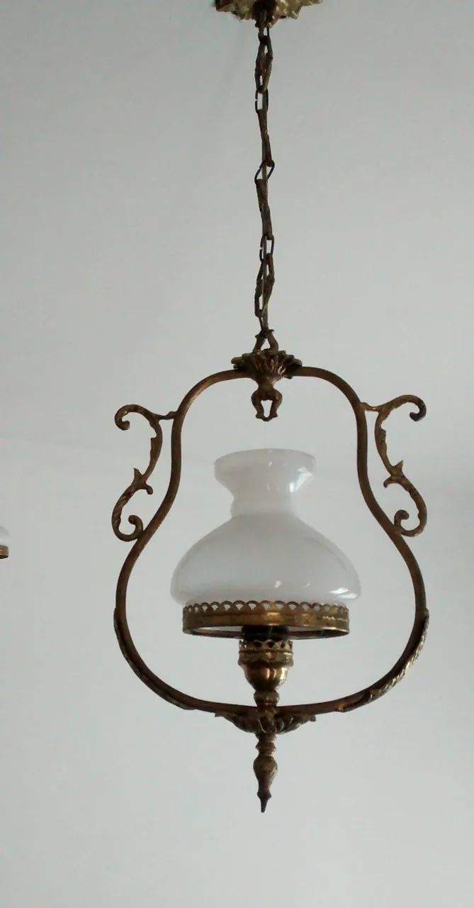 Lustre pendente de bronze antigo - Foto 3