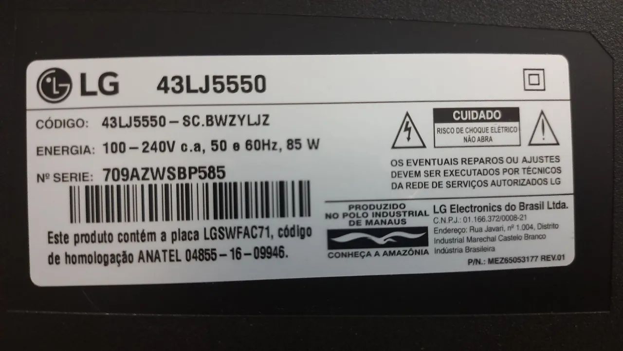 tv 43 polegadas smart LG 3 anos de uso com a tela rachada  - Foto 2