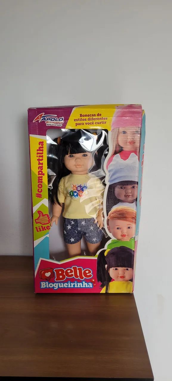 Boneca Belle blogueirinha Morena asiatica Apollo brinquedos rara