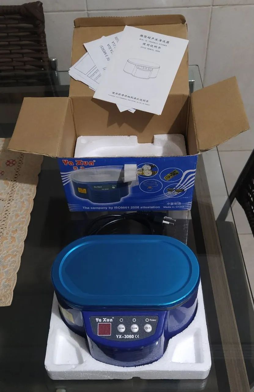 Ultrasonic Cleaner para desoxidação de placas de celulares,relógios, óculos 110v Nova<br><br>
