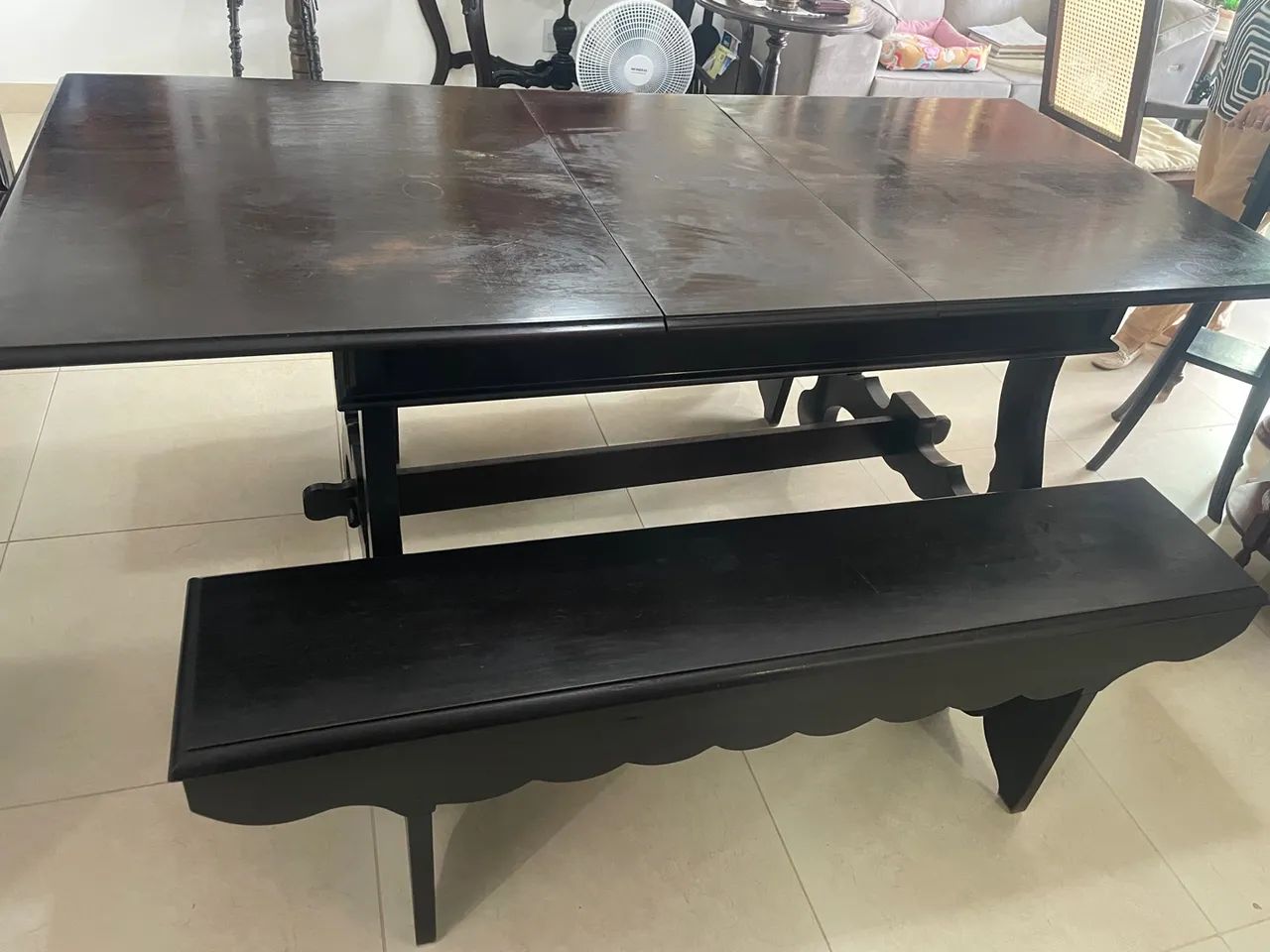 Mesa de Jantar Rústica com Bancos - Foto 2