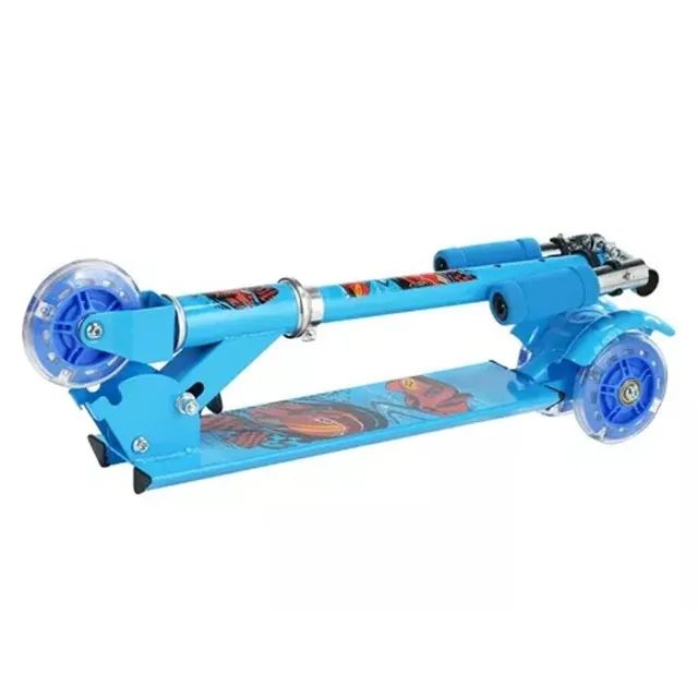  Patinete de Ferro 3 Rodas Led Dobrável Azul - Foto 2